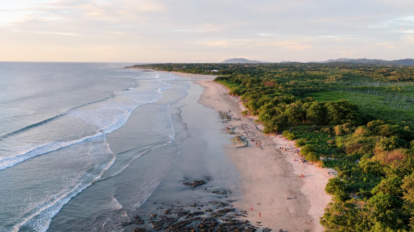 Aerial view of Playa Avellanas on the Costa Rican coast