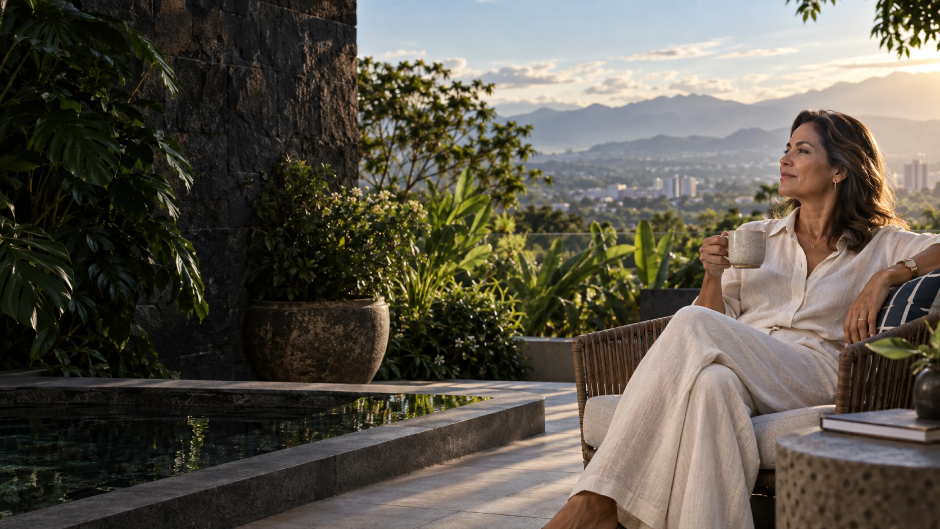 A woman enjoying a calm recovery stay in Costa Rica.